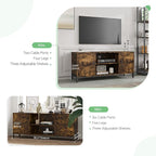 Novilla TV Stand for TV's up to 50 Inches, Modern Barn Door Entertainment Center TV Console, TV Table with Storage Bookcase Shelf for Living Room, 43 Inches, Brown