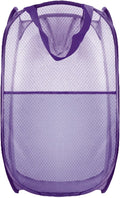 Collapsible Pop Up Laundry Hamper, Extra Large Mesh Foldable Laundry Basket, 28" x 16" x 16"(Purple)