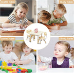 GAOMON Kids Table and 2 Chairs Set with Graffiti Desktop, Height Adjustable Toddler Table and Chairs Set for Reading, Drawing, Playing, Eating