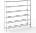 14" Deep x 72" Wide x 74" Height Wire Shelving Kit | 6-Tier | NSF Commercial Storage Rack Unit