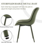 YOUNIKE Dining Chairs Set of 2 Kitchen & Dining Room Chairs Modern Green | Faux leather waterproof, comfortable accent side chairs with upholstered back and metal legs, easy to clean assemble; 300lb