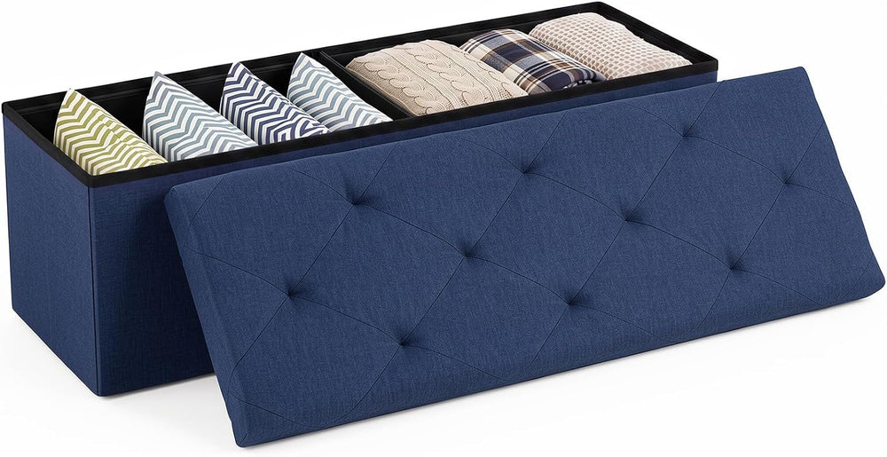 Sweetcrispy 43 Inch Folding Storage Ottoman Bench, Ottoman with Storage | Lar...
