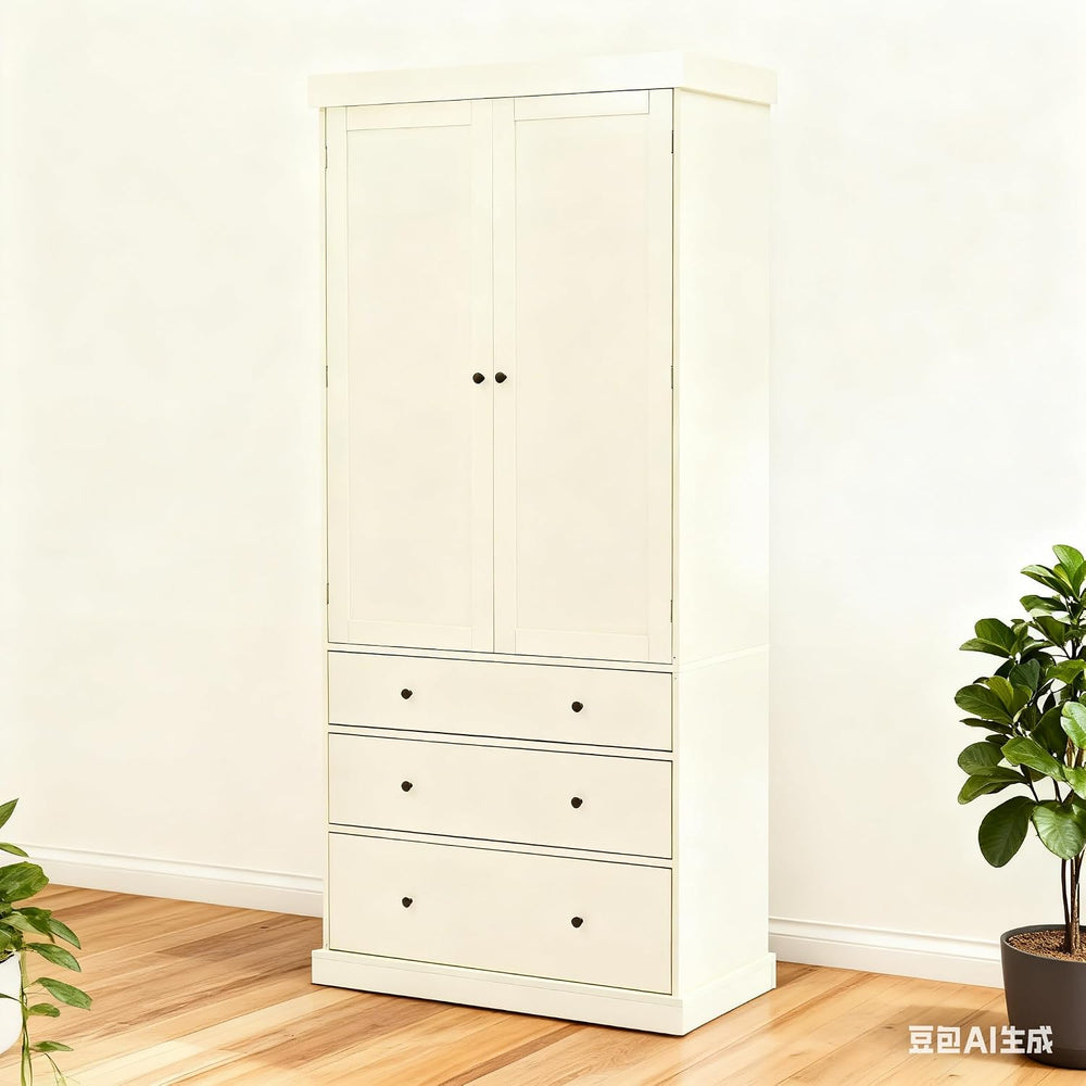 77" Tall Kitchen Pantry Cabinet, Pantry Storage Cabinet with 2 Door 3 Dr...