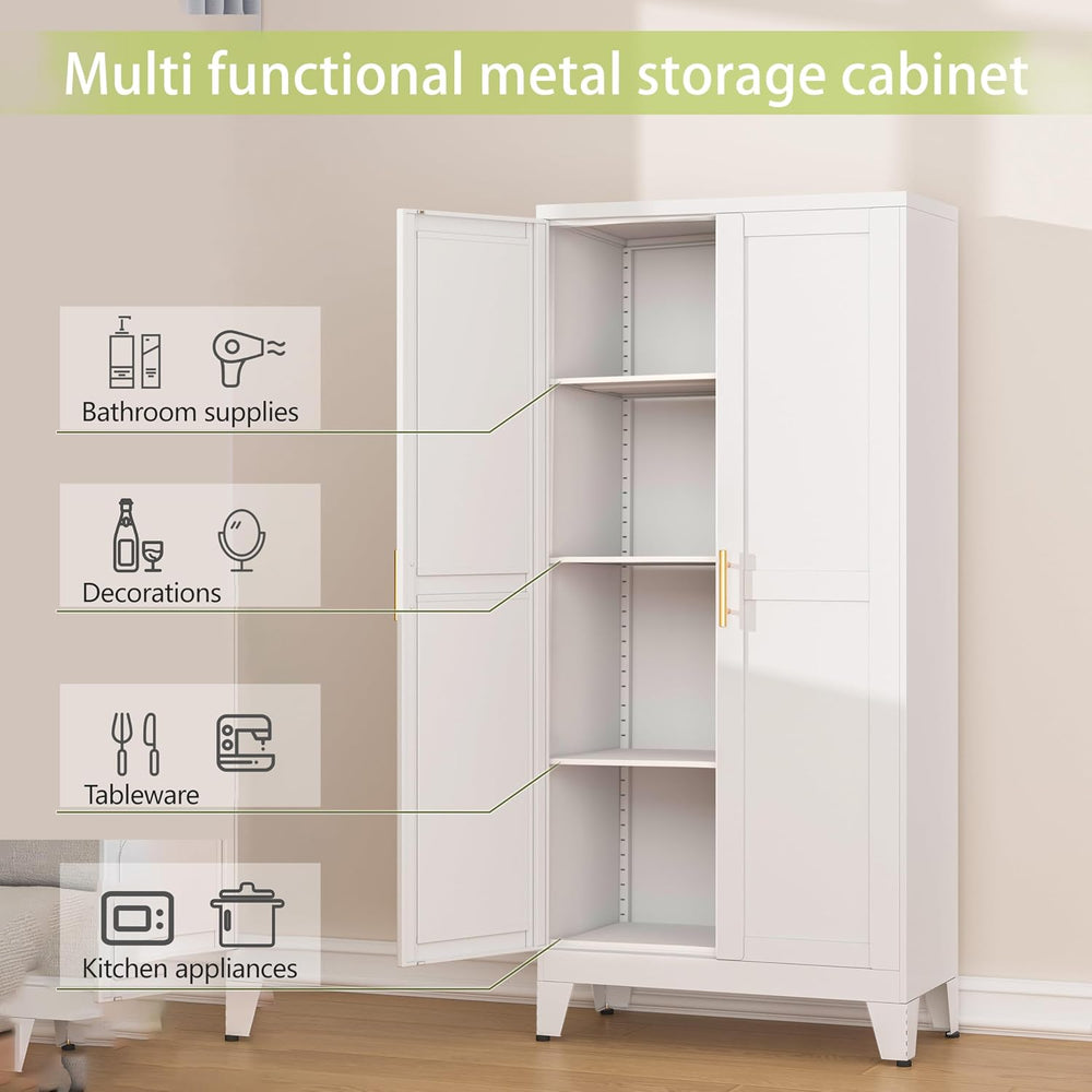 GAIOUS Metal Pantry Cabinet, Kitchen Pantry Storage Cabinets with 2 Door | an...
