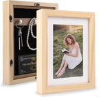 Diversion Safe 6.5"x8.5" Picture Frame Safe with Secret Compartment for Valuables, Hidden Storage Picture Frame with Hooks, Wall-Mounted Secret Storage Box for Bedrooms, Living Rooms, and Offices