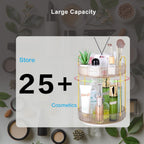 360 Rotating Makeup Organizer - Large Capacity Spinning Perfume & Cosmetic Skincare Holder for Vanity & Countertop (Vibrant Orange, 2 Tier)