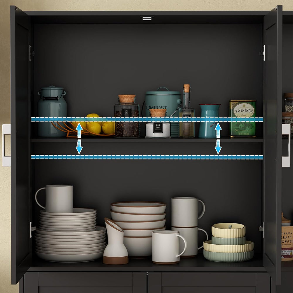 Loomie Kitchen Pantry Storage Cabinet, 64" Tall Freestanding Cupboard | ...