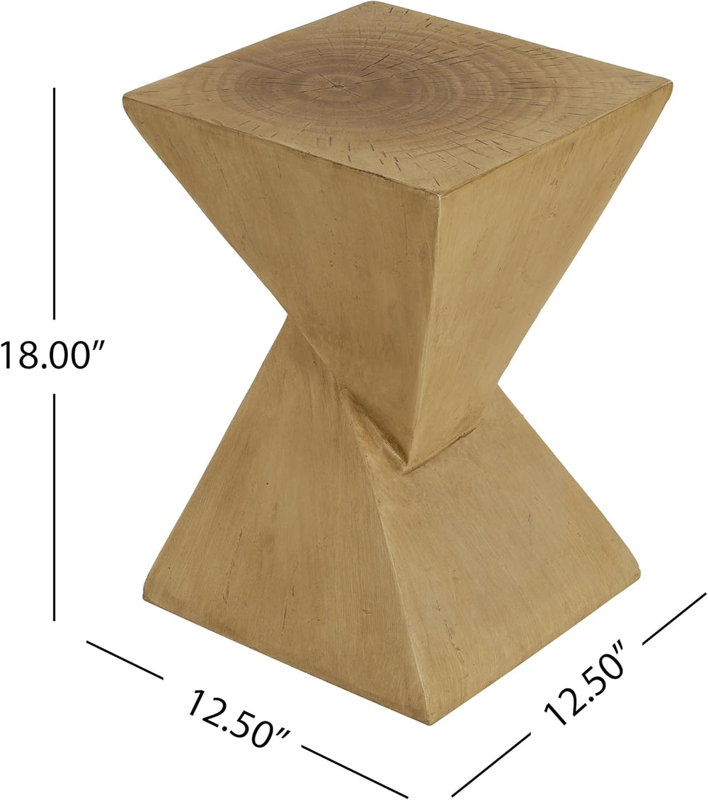 Modern Hourglass Side Table, Sculptural End Table for Living Room, Bedroom &a...