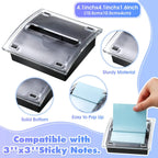 4 Pcs Pop up Sticky Notes Dispenser Sticky Note Holder Black Base Clear Top for 3 x 3 Inches Pad Holder for Acrylic Memo Organizer Fits Reminder School Office Home Store