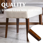 Upholstered Dining Chairs Set of 6, Modern Wooden Kitchen Chairs Fabric Side Dining Room Chair Farmhouse Dinner Chair for Kitchen Dining Room, Cream