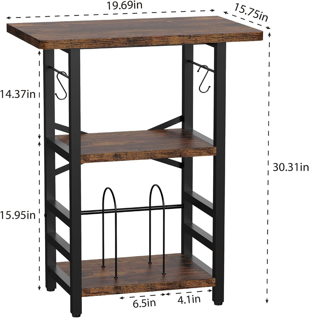 YAKANJ Record Player Stand with Extended Desktop,Large Record Player Table wi...