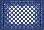 Heavy Duty Plastic Storage Milk Crates, Stackable Utility Organizer Bins, 19x11x13 Inches, 6 Pack, Made in USA, 24 Qt/6 Gallon Capacity (Blue)
