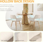 Mid Century Modern Dining Chairs Set of 6 & 4 & 2 Comfy Accent Chair Upholstered Kitchen Dining Living Room Chairs for Bedrooms Waiting Room Home Arm Desk Chair No Wheels (Wool White, 6)