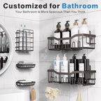 EUDELE 5-Pack Rustproof Stainless Steel Shower Caddy – No Drill Adhesive Bathroom Organizer with Large Capacity, Spacious Shower Shelves for Inside Shower, Kitchen & Home Decor Storage-XL Size