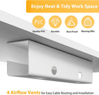 ZhiYo 2 Pack Large Capacity Cable Management Tray, Under Desk Cable Tray 31.5in(2X L15.7in), PVC Standing Desk Cord Management Ideas, Cable Organizer for Office and Home - White