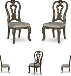 Signature Design by Ashley Maylee Classic Upholstered Armless Dining Chair, Set of 2, Dark Brown