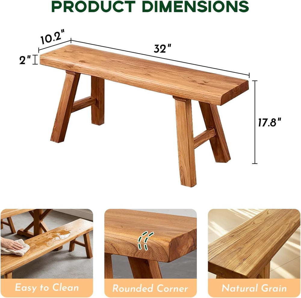 Narrow Entryway Bench Farmhouse Wood End of Bed Bench 20" 32" 39&qu...
