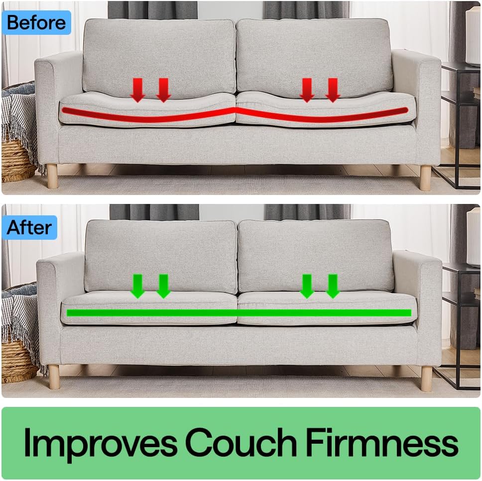 GORILLA GRIP Heavy Duty Couch Cushion Support Board to Fix Sagging Sofas, 24 x 54 Wide Loveseat Slip Resistant Thick Boards Add Strong Seat Supports, Replacement Stuffing Firmer Couches, Grey