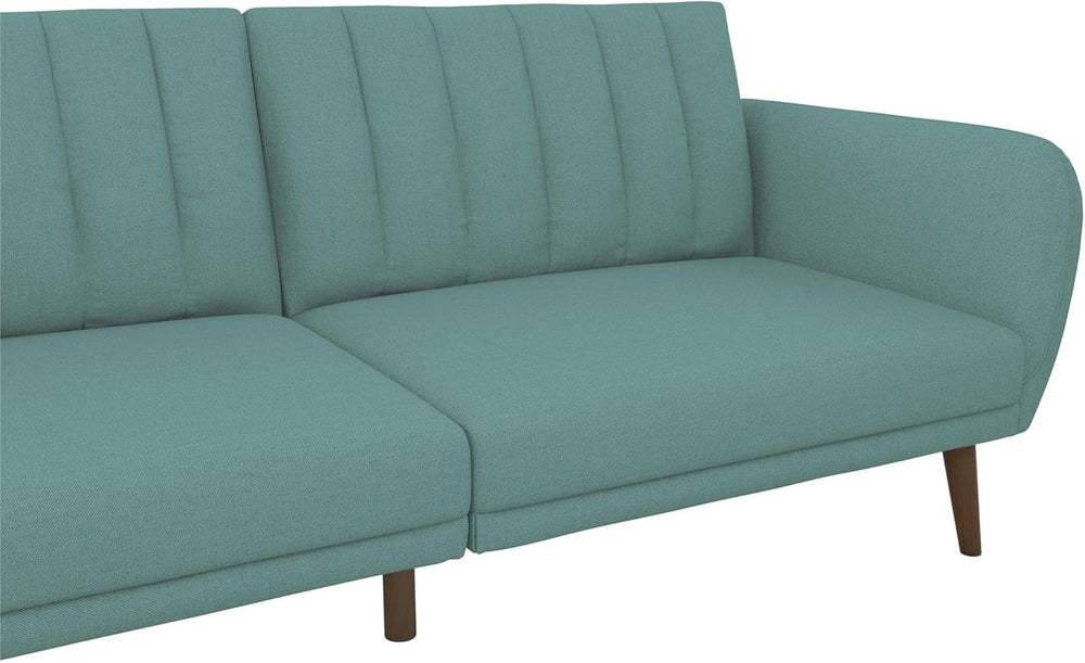 Novogratz Brittany 82 Inch Futon Sofa Bed in Faux Leather, Upholstered Couch ...