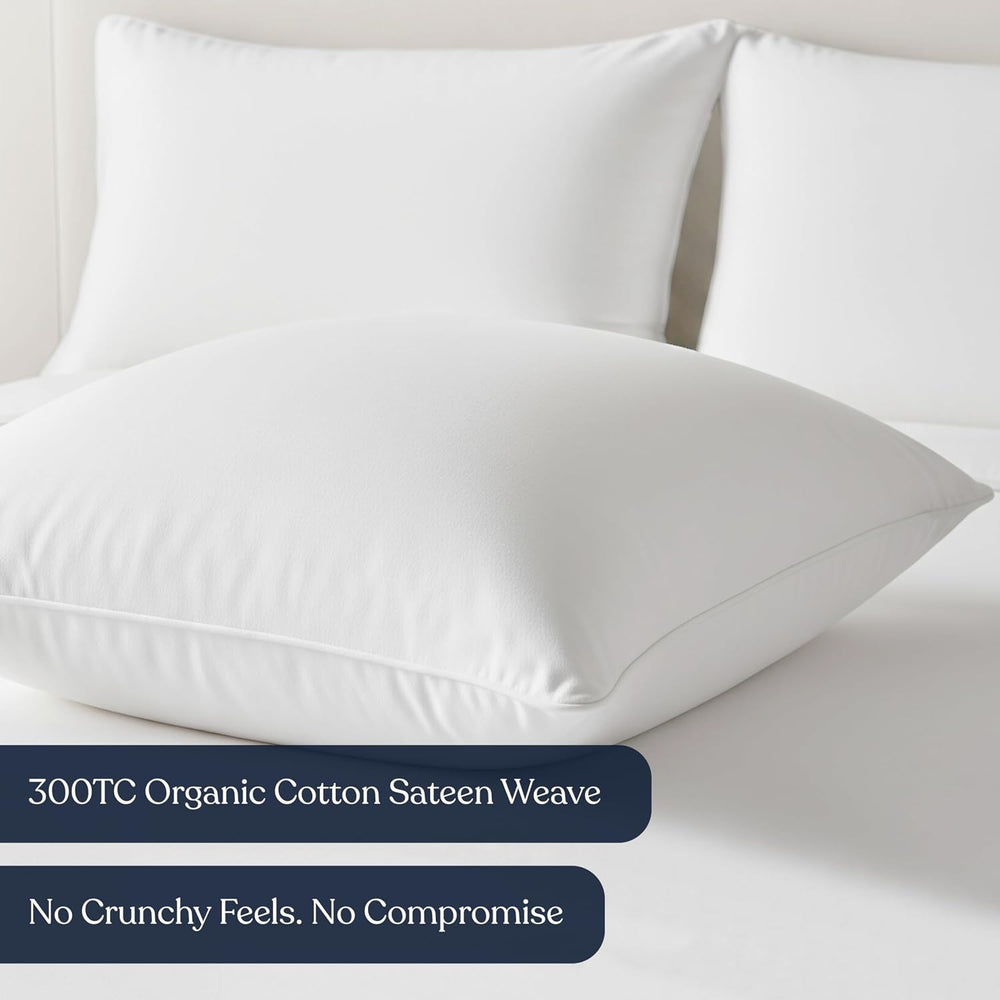 Delara Throw Pillow Inserts 18X18 Set of 2 - Organic Cotton Shell, 7D Recycle...