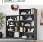 NicBex 59.8“ Heavy Dute Wood Bookcase with Adjustable Shelves, Modern Manga Bookshelf for Living Room, Office, Small Spaces, Manga and Book Shelves Storage, Tip-Over Resistant, 33" Wide Grey