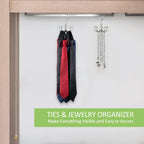 Belt Hanger, Rotatable Belt Organizer for Closet, Accessories Rack, Space Saving Hanging Holder Storage Hook for Belt, Tie, Scarf, Purse, Bra, Tank Top, Silver
