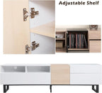 Bellemave TV Stand for TVs up to 80", Modern Entertainment Center with Cabinets, Drawers & Open Shelves, Wooden Media Console with Storage for Living Room, Bedroom & Home Theatre (White)