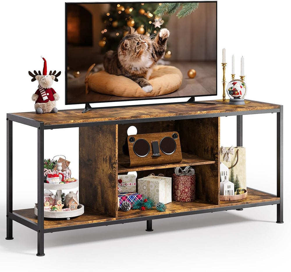 Gizoon TV Stand for 65 Inch TV, Entertainment Center, Rustic Brown | TV media...