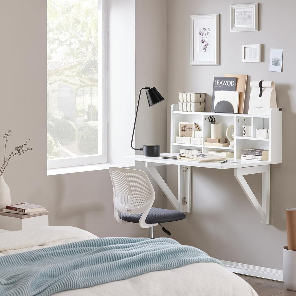 SoBuy Wall Mounted Folding Table | Floating Desk for Small Spaces, Fold Down ...
