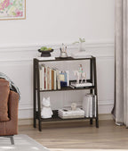 2 Tier Bathroom Ladder Shelf, Bathroom Ladder Shelves, Storage Organizer for Small Space, Freestanding Open Shelving Display Stand for Living Room Bedroom Kitchen, Black
