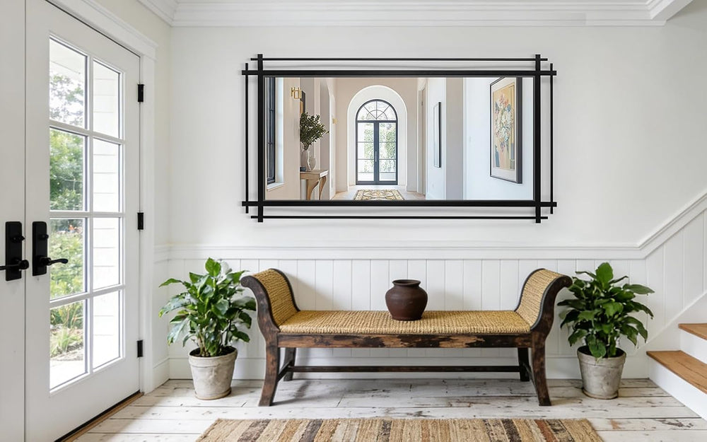 Black Full Length Mirror, 64''X34.2'' Modern Decorative Mirro...