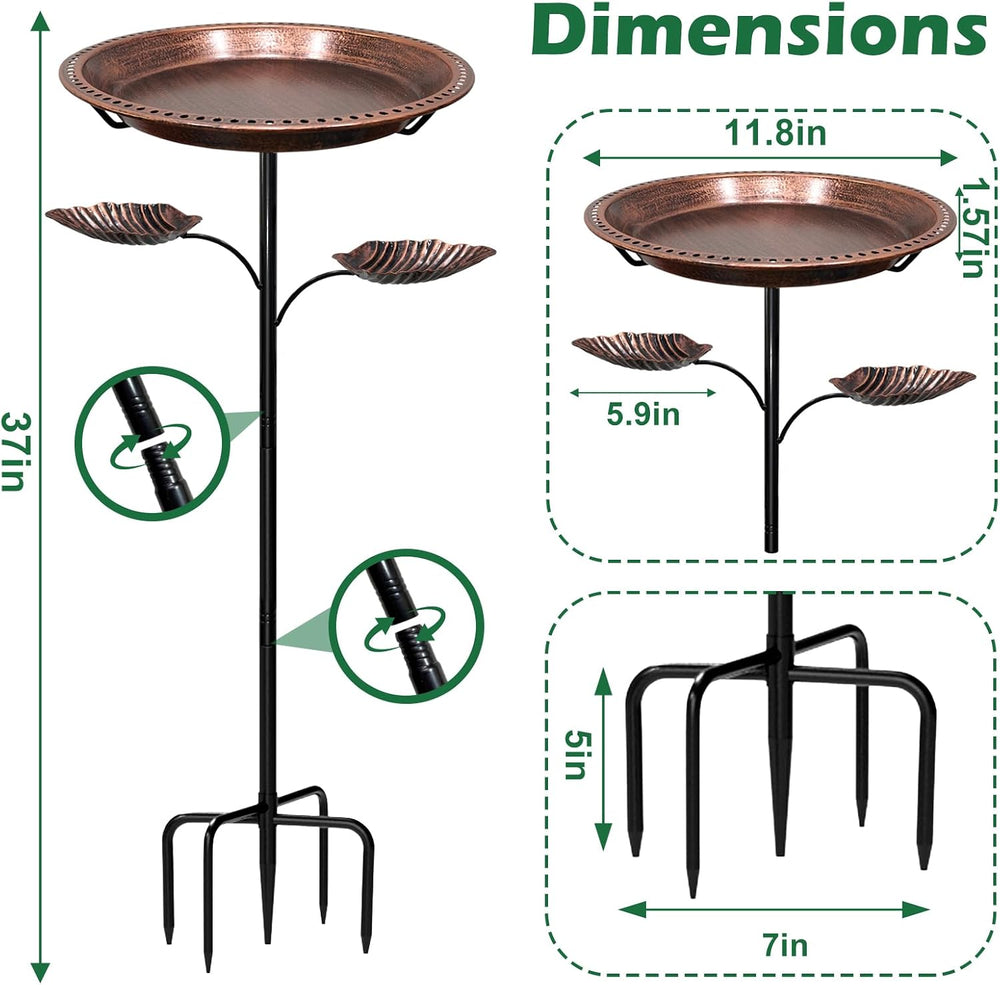 Bird Bath for Outside,2-in-1 Detachable Bird Feeder,Antique Bronze