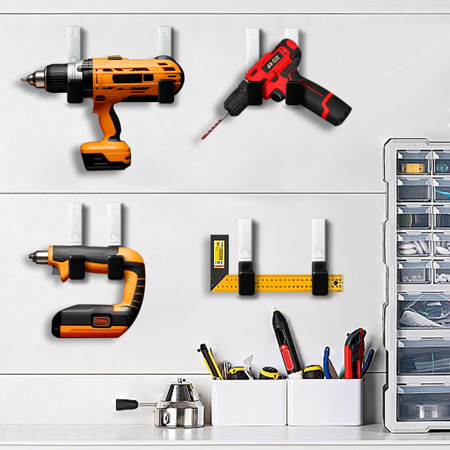 Heavy Duty Steel Garage Hooks,Garage Storage Utility Hooks,Anti-Slip Hanger, Tool Organizer,Steel Wall Mount Organizer, Garden Hose Hanger (Small-6PC)