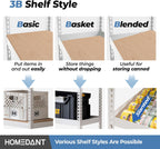 HOMEDANT 5 Tier Laminated White Boltless Metal Shelving Unit Adjustable Garage Storage Utility Rack Heavy Duty Shelves Organization Multipurpose Shelf Warehouse Pantry 28" W x 12.3" D x 59.5" H 4Pack