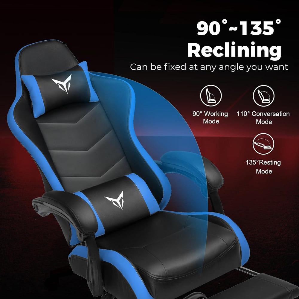 GTPLAYER Gaming Chair with Footrest, Video Game Chairs Racing Style PC Game C...