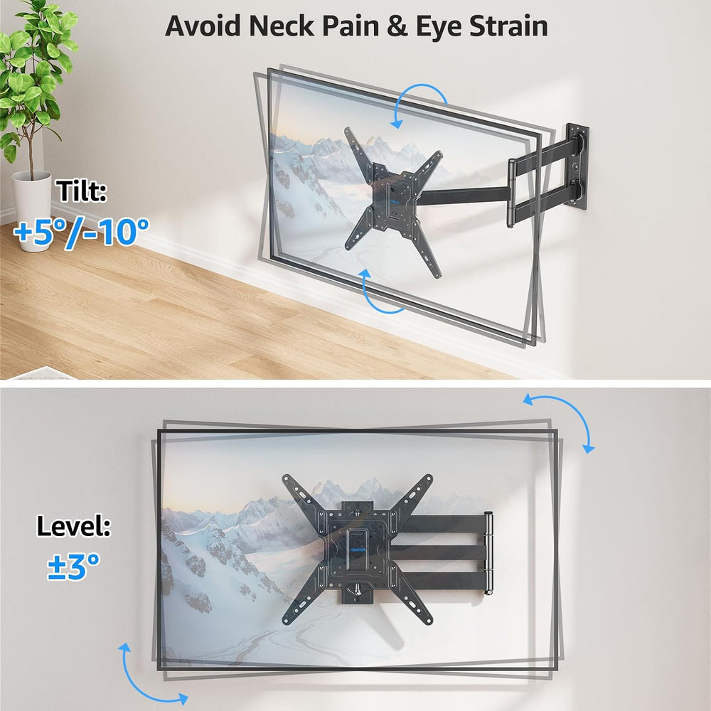 MOUNTUP Long Arm TV Wall Mount for Most 32-65 Inch TVs, Corner TV Mount Full ...
