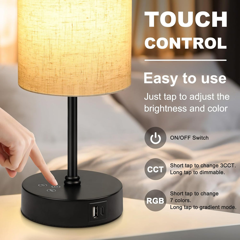 Unicozin Table Lamp Set of 2, 3 CCT 3000K/4500K/6500K & RGB Color Changin...