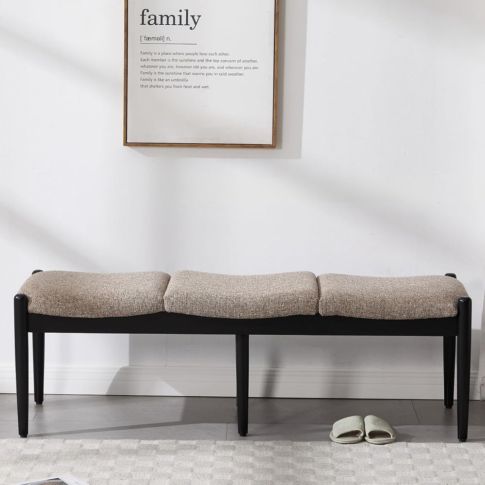RIVOVA 54.25" Modern Ottoman Bench Upholstered Linen Bedroom End of Bed ...