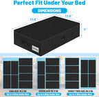 Under Bed Storage Container Bins 2 Pack, 5 Inch Thin Low Profile Underbed Clothes Storage Organizer for Dorm & Home, Use for Blanket and Toy Storage Box W/ Sturdy Bottom/Sides, Foldable Thick Fabric
