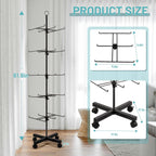 Retail Display Stand Rotating Display Rack 5 Tier Spinning Display Stand for Craft Shows, Jewelry, Keychain, Earring Adjustable Height Retail Display Racks (5-Tier Black)