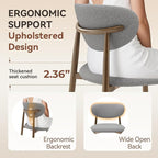 Dining Chairs Set of 6, Curved Back Kitchen Room Chairs with Metal Legs and Anti Slip Pads, Upholstered Dining Chair for Home and Restaurant, Light Grey