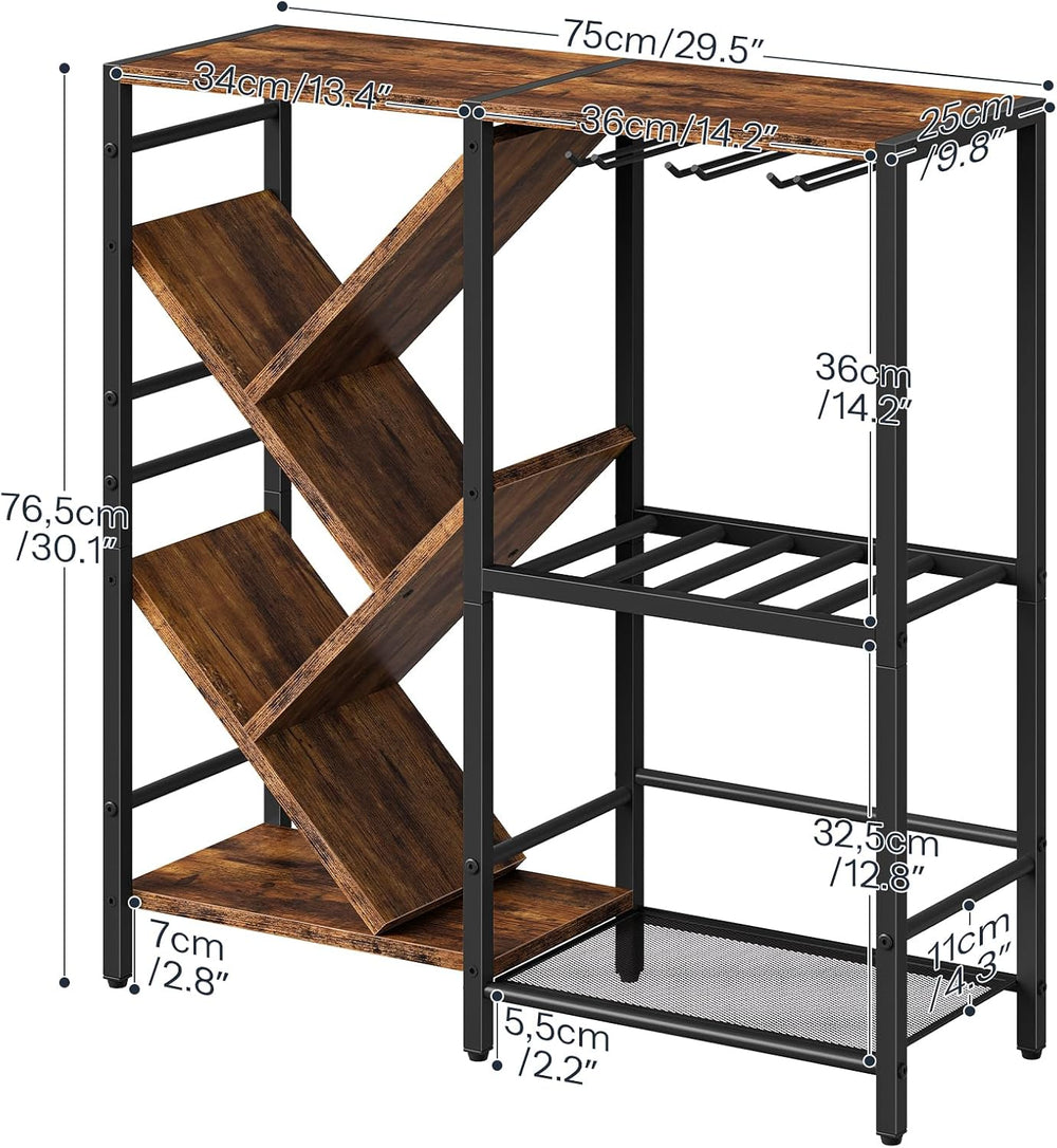 HOOBRO Liquor Bar Cabinet, Modern Liquor Cabinet with Wine Rack & Glass H...