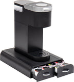 Mind Reader Single Serve Pod Organizer, 2 Drawers, 24 Pod Capacity, Keurig Mini Compatible, Black