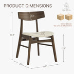 Wooden Dining Chairs Set of 4, Upholstered Modern Dining Room Chairs, Mid Century Oak Kitchen Chairs with Curved Wood Backrest for Kitchen, Restaurant, Farmhouse (Cream Fabric & Walnut Color)