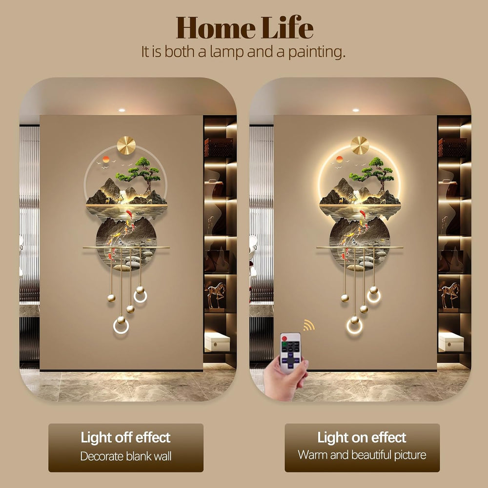 LED Light Decor Wall Art, 3D Art Wall Decor with Light, Decors Walls Sculptur...
