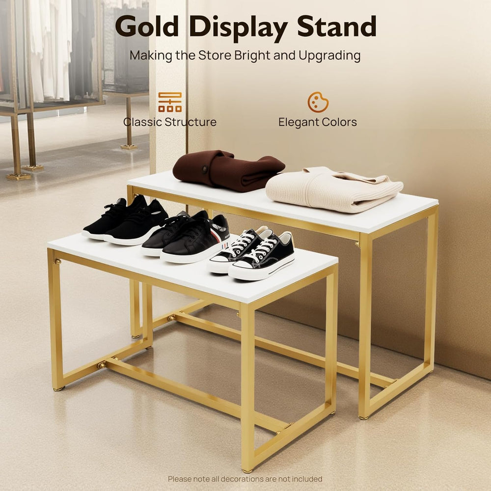 Metal Retail Display Stand, 40''x16''x22'' Nesting Ta...