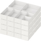 Criusia Drawer Organizer Clothes, 24 Pack Dresser Organizer for Baby Clothes, Underwear, Sock- Foldable Closet Organization and Storage Dividers Bins for Nursery, Bedroom and Dorm (White)