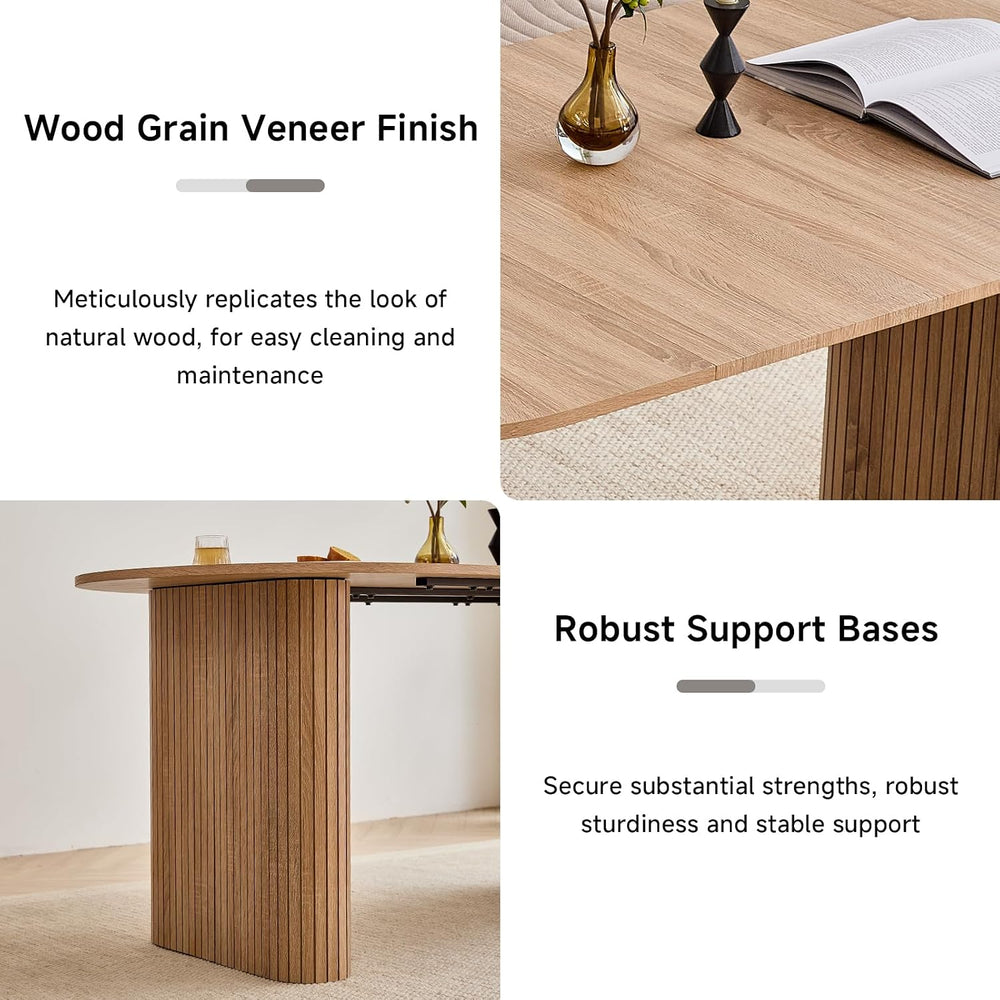 70.8" Modern Dining Table for 6 8 People Farmhouse Kitchen Dinner Table ...