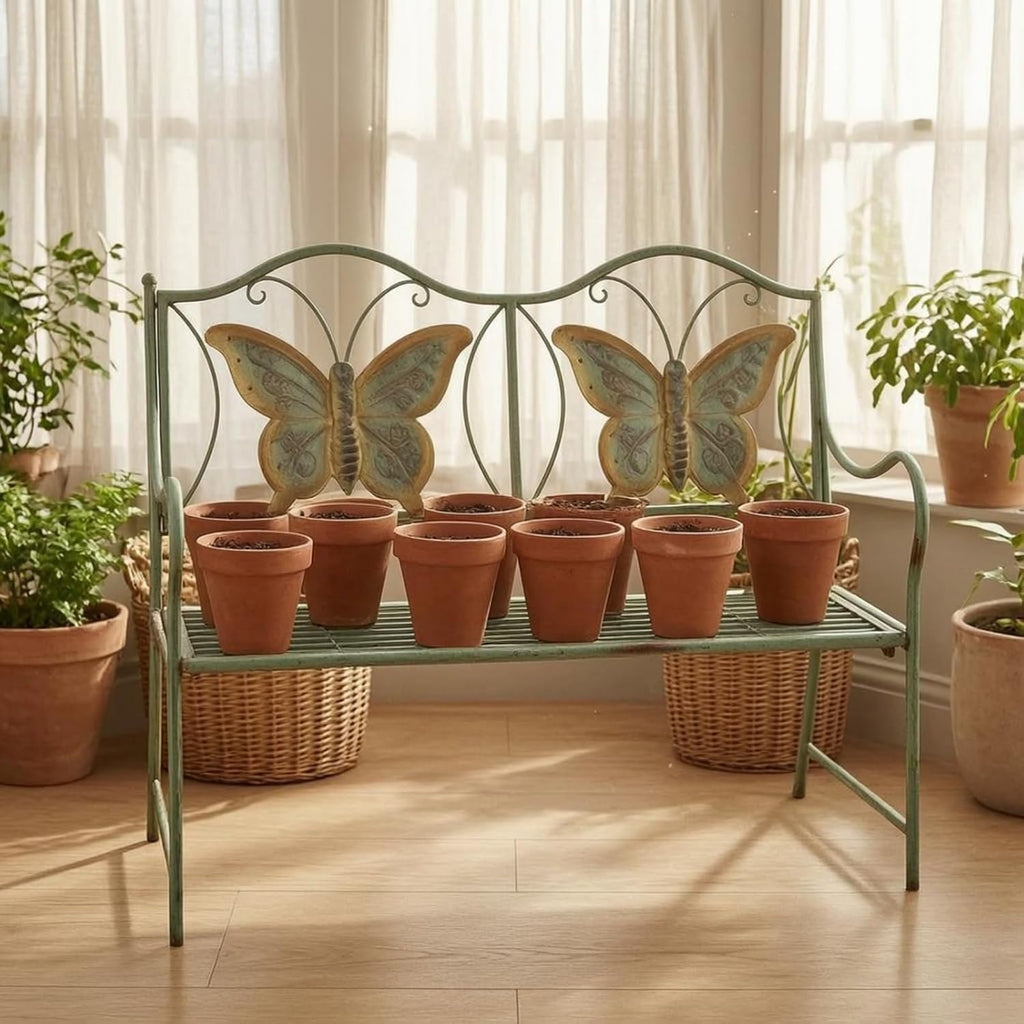 predolo Butterfly Back Bench Slatted Seat Butterfly Bench Scrollwork for Children