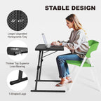 TV Tray Table, Max Folding TV Dinner Tray w/6 Height & 3 Tilt Angle, Adjustable TV Trays for Eating on Couch, Large Size Foldable Couch Laptop Table, Black, 16.9 x 22 x 29.1inch, 110lbs